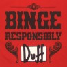 T-shirt Simpsons birra Duff beer binge responsibly Simpson Maglia Uomo ufficiale