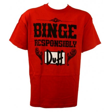 T-shirt Simpsons birra Duff beer binge responsibly Simpson Maglia Uomo ufficiale