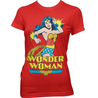 T-shirt Wonder Woman superhero maglia donna rossa ufficiale by Hybris