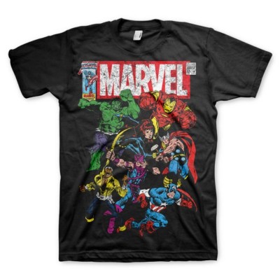 T-shirt Marvel Comics Team-up super-heroes man by Hybris