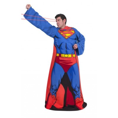 Coperta Superman Snuggie Fleece cozy Blanket in Pile con maniche tg Unica Uomo