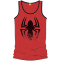 Spider-Man red tank top black distressed logo Uomo ufficiale Marvel