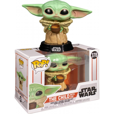 Star Wars Mandalorian The Child Baby Yoda with Cup Pop! Funko vinyl figure 378