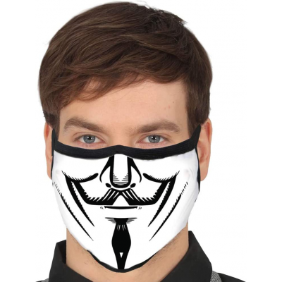 Mascherina Halloween V per Vendetta Unity mouth reusable mask 3 layers