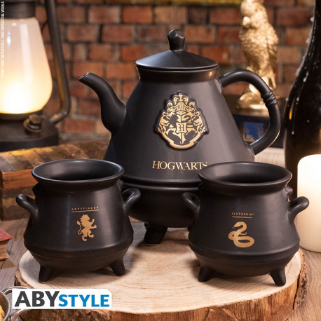Set Teiera Harry Potter Teapot with 2 Hogwarts potion cauldrons 3D Mugs ABYstyle