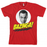 T-shirt Big Bang Theory Sheldon Cooper Bazinga red maglia Uomo ufficiale