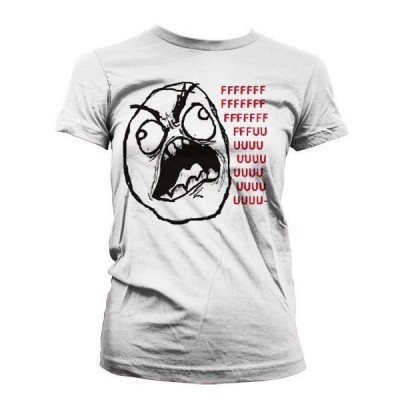 T-shirt Rage guy FFFFFFFFFFUUUUUU Internet memes emoticon maglia Donna by Hybris