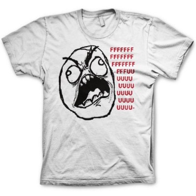 T-shirt Rage guy FFFFFFFFFFUUUUUU Internet memes emoticon maglia Uomo originale