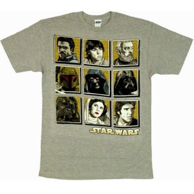 T-shirt Star Wars Facce shaded face grid Maglia Uomo ufficiale Guerre stellari