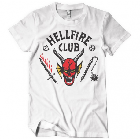 T-shirt Stranger Things Hellfire Club Logo maglietta white Uomo ufficiale Hybris