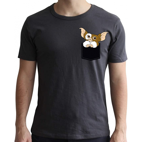 T-shirt Gremlins Gizmo Mogwai in Pocket maglia grey Uomo ufficiale ABYstyle