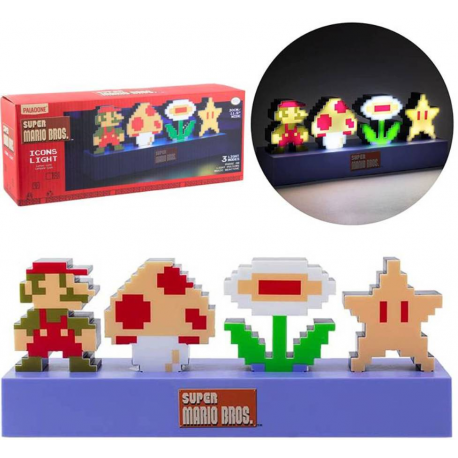 Lampada Super Mario Bros Icons Decorative 3D Light Lamp 30 cm Paladone