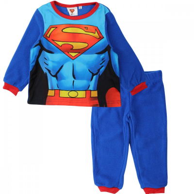 Pigiama bambino in pile Superman costume polyester pajamas ufficiale DC Comics