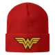 Berretta Wonder Woman Patch logo Cuffed red Beanie Hat ufficiale Hybris