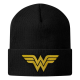 Berretta Wonder Woman Patch logo Cuffed black Beanie Hat ufficiale Hybris
