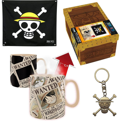 Gift Set Box One Piece Heat change Mug + 3D Keychain + Bandiera Flag ABYstyle