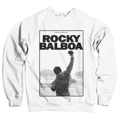 Felpa Rocky Balboa - It Ain't Over Sweatshirt maglia Bianca Uomo Hybris
