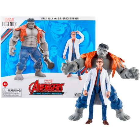 Action figure Marvel Legends Avengers - Gray Hulk and Dr. Bruce Banner Hasbro