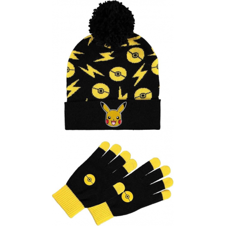 Berretta e guanti Nintendo Pokemon Pikachu Beanie & Knitted Gloves set Difuzed