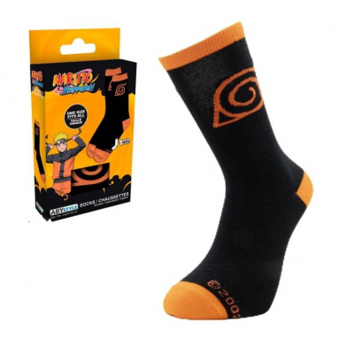 Calzini Naruto Shippuden Konoha Black & Orange Socks calze taglia unica ABYstyle