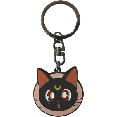 Portachiavi Sailor Moon Luna cat face metal Keychain 4cm ABYstyle