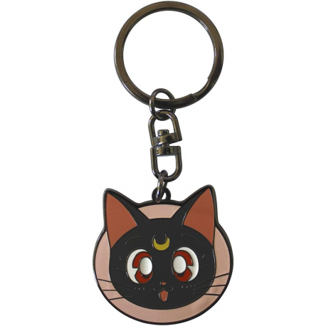 Portachiavi Sailor Moon Luna cat face metal Keychain 4cm ABYstyle