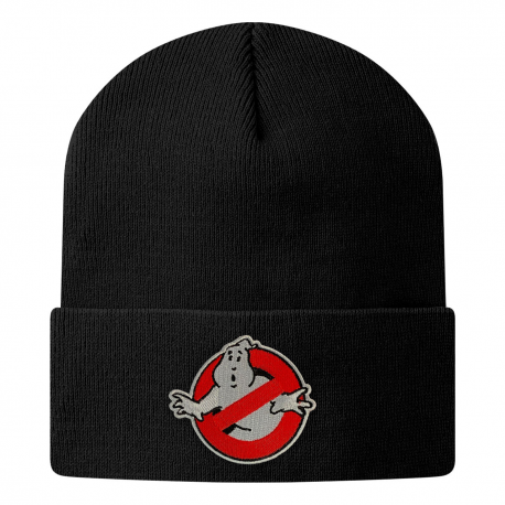 Berretta Ghostbusters Patch ghost logo Cuffed black Beanie Hat ufficiale Hybris