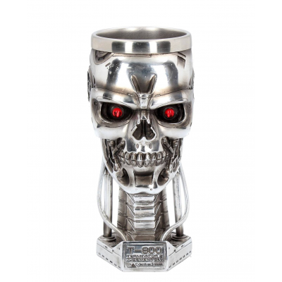 Coppa Calice in resina Terminator 2 Judgment day T-800 3D Head Goblet 18cm