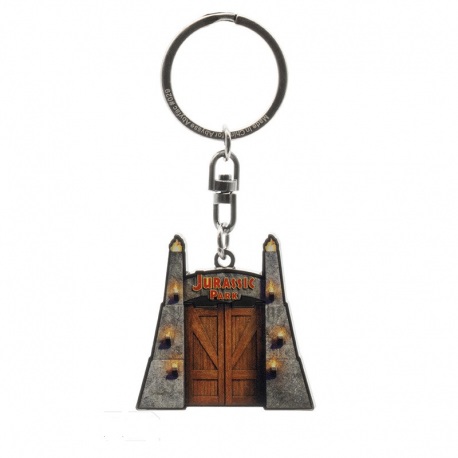 Portachiavi Jurassic Park Park's Gates metal Keychain 4cm ABYstyle