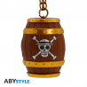 Portachiavi One Piece pirate skull Barrel pvc 3D Keychain 5cm ABYstyle