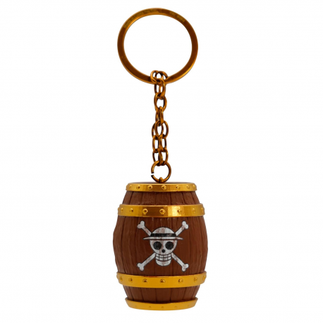 Portachiavi One Piece pirate skull Barrel pvc 3D Keychain 5cm ABYstyle