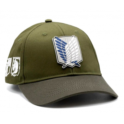 Cappello Attack on Titan Wall Blason patch logo green Cap Hat ufficiale